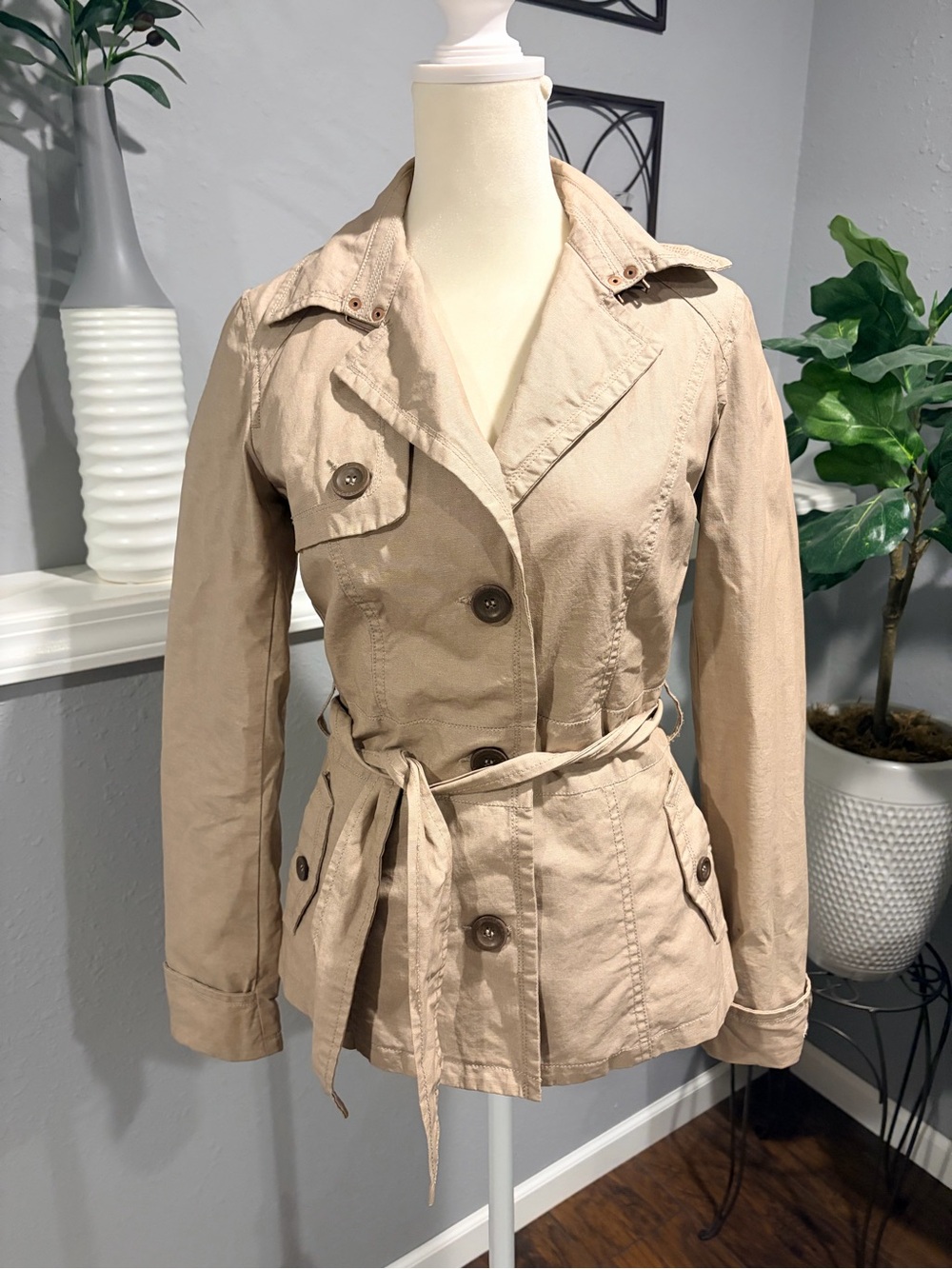 Timeout LA Tan Belted Trench Coat